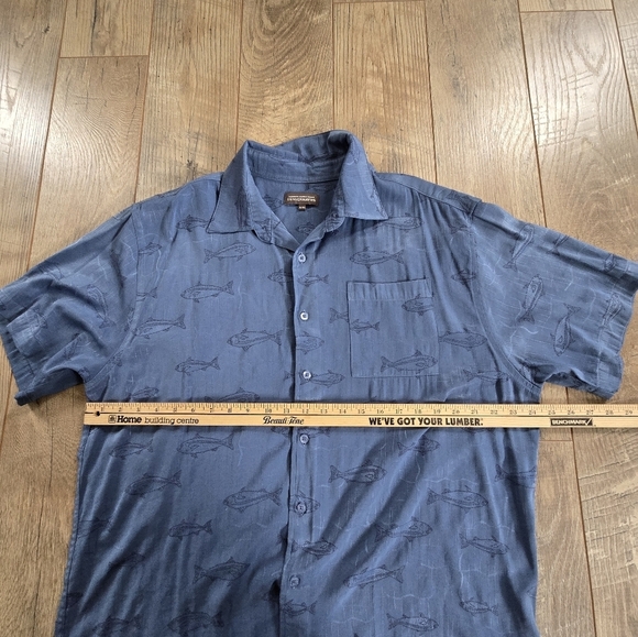 Denver Hayes Men's Classic Blue Casual Xl Shirt  Fish Theme, Fathers Day Gift! - Picture 4 of 8